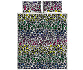 Colorful Leopard Print Quilt Bed Set