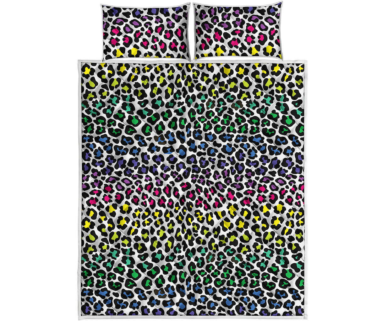 Colorful Leopard Print Quilt Bed Set