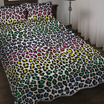 Colorful Leopard Print Quilt Bed Set