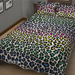 Colorful Leopard Print Quilt Bed Set