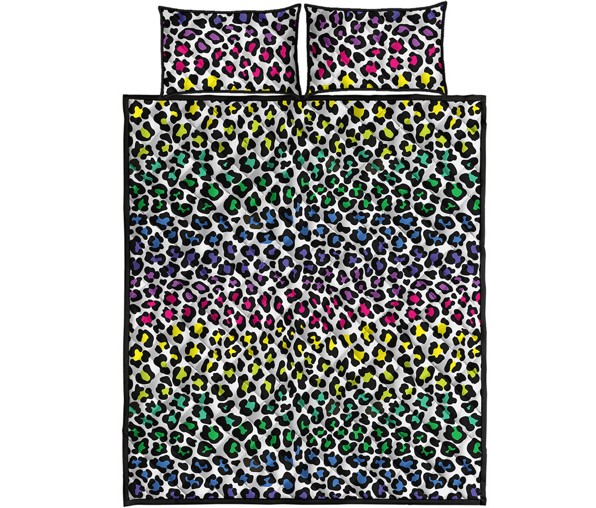 Colorful Leopard Print Quilt Bed Set
