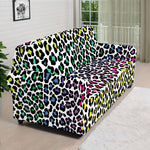 Colorful Leopard Print Sofa Cover