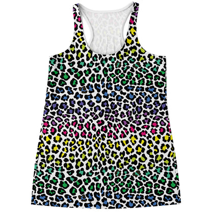 Colorful Leopard Print Women's Racerback Tank Top