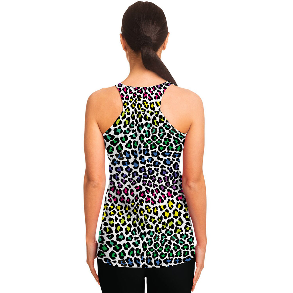 Colorful Leopard Print Women's Racerback Tank Top