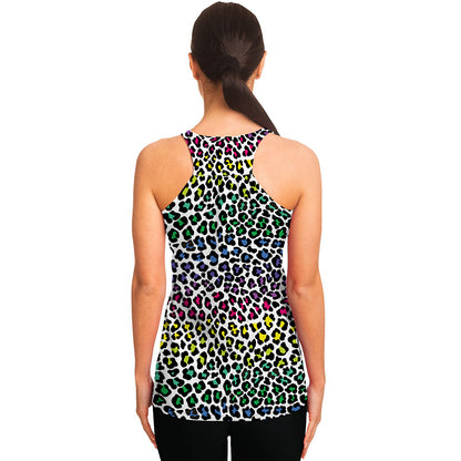 Colorful Leopard Print Women's Racerback Tank Top
