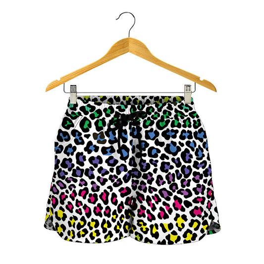 Colorful Leopard Print Women's Shorts
