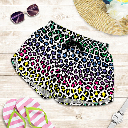Colorful Leopard Print Women's Shorts