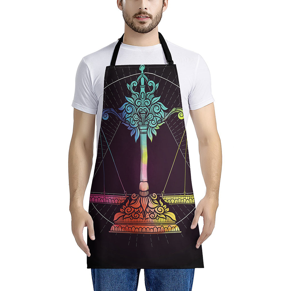 Colorful Libra Sign Print Apron