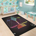 Colorful Libra Sign Print Area Rug