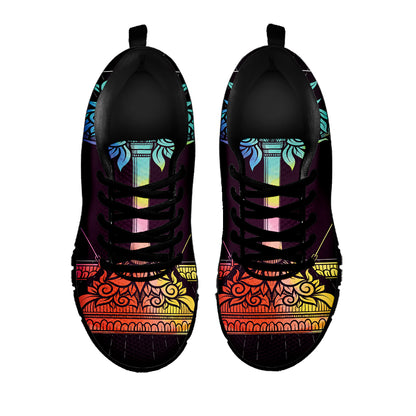 Colorful Libra Sign Print Black Sneakers