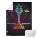 Colorful Libra Sign Print Blanket