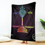 Colorful Libra Sign Print Blanket