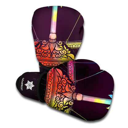 Colorful Libra Sign Print Boxing Gloves