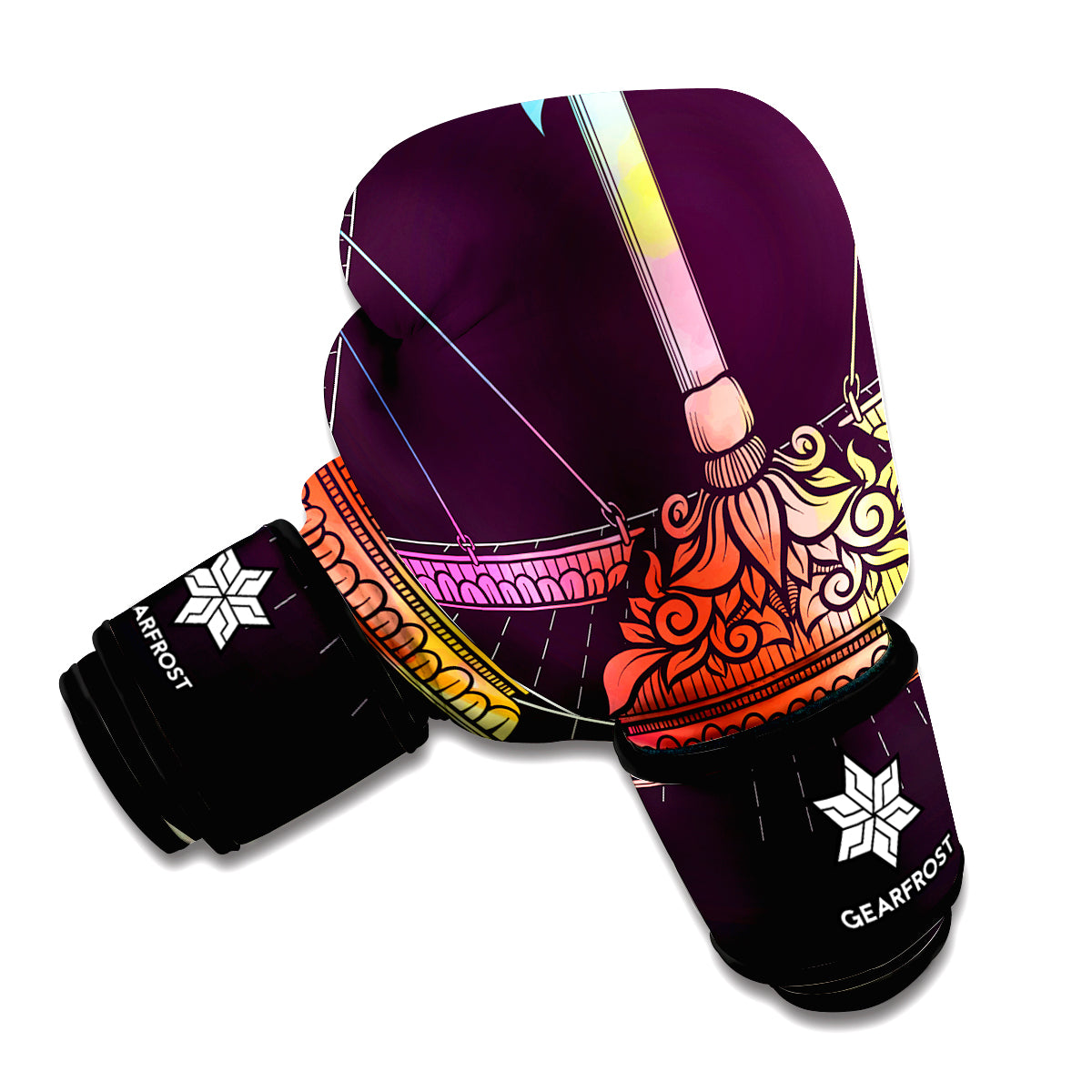Colorful Libra Sign Print Boxing Gloves