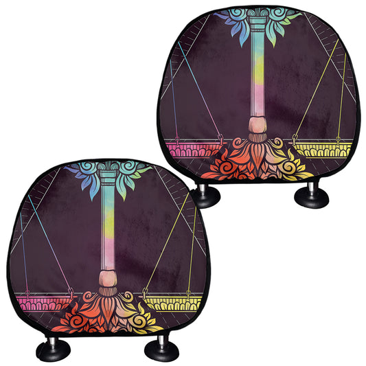 Colorful Libra Sign Print Car Headrest Covers