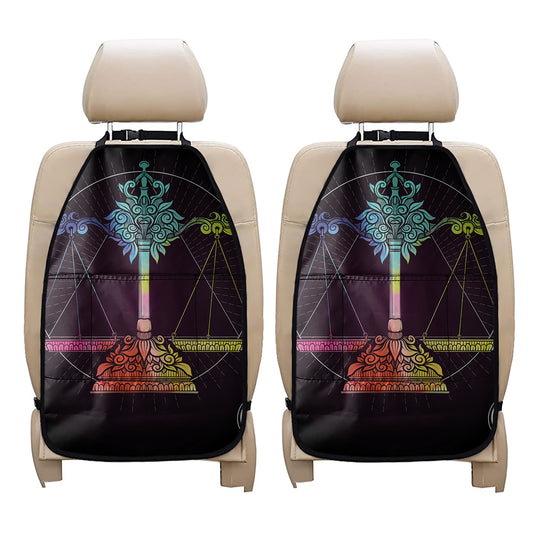 Colorful Libra Sign Print Car Seat Organizers