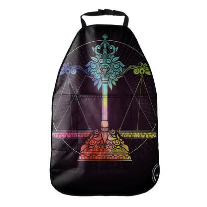 Colorful Libra Sign Print Car Seat Organizers