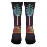 Colorful Libra Sign Print Crew Socks