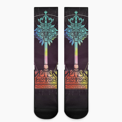 Colorful Libra Sign Print Crew Socks