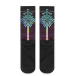 Colorful Libra Sign Print Crew Socks