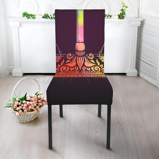 Colorful Libra Sign Print Dining Chair Slipcover