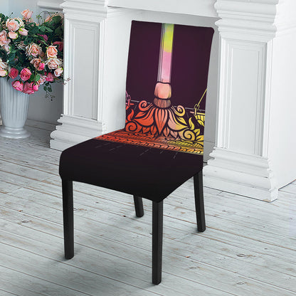 Colorful Libra Sign Print Dining Chair Slipcover