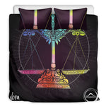 Colorful Libra Sign Print Duvet Cover Bedding Set