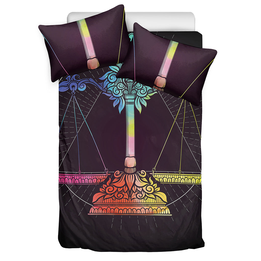 Colorful Libra Sign Print Duvet Cover Bedding Set