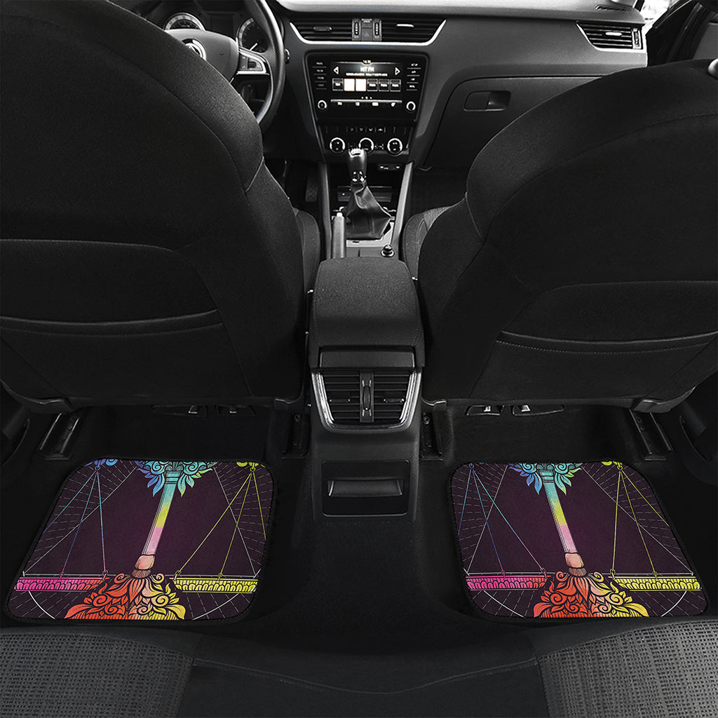 Colorful Libra Sign Print Front and Back Car Floor Mats