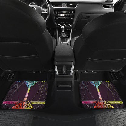 Colorful Libra Sign Print Front and Back Car Floor Mats