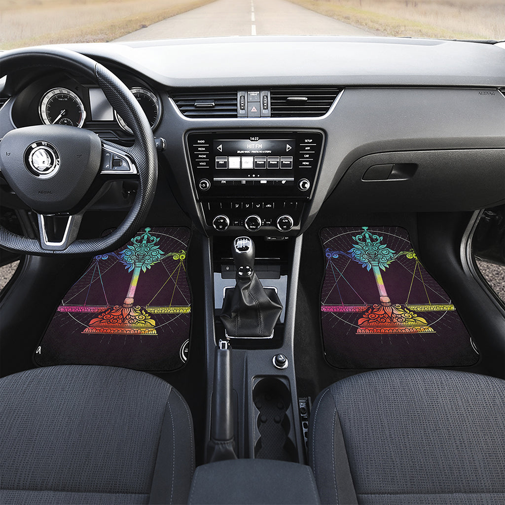 Colorful Libra Sign Print Front Car Floor Mats