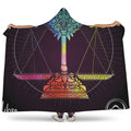 Colorful Libra Sign Print Hooded Blanket