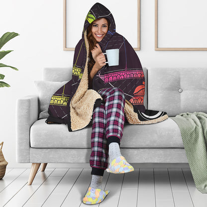Colorful Libra Sign Print Hooded Blanket