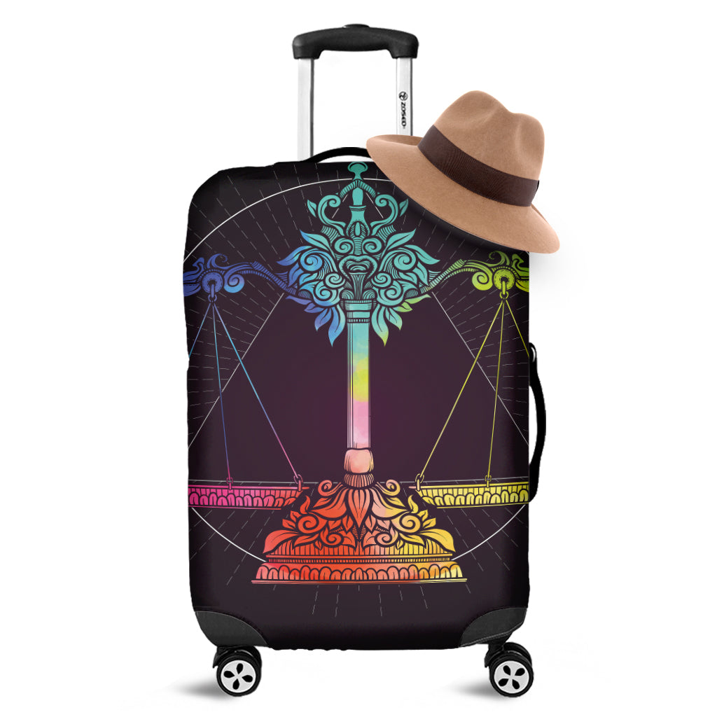 Colorful Libra Sign Print Luggage Cover