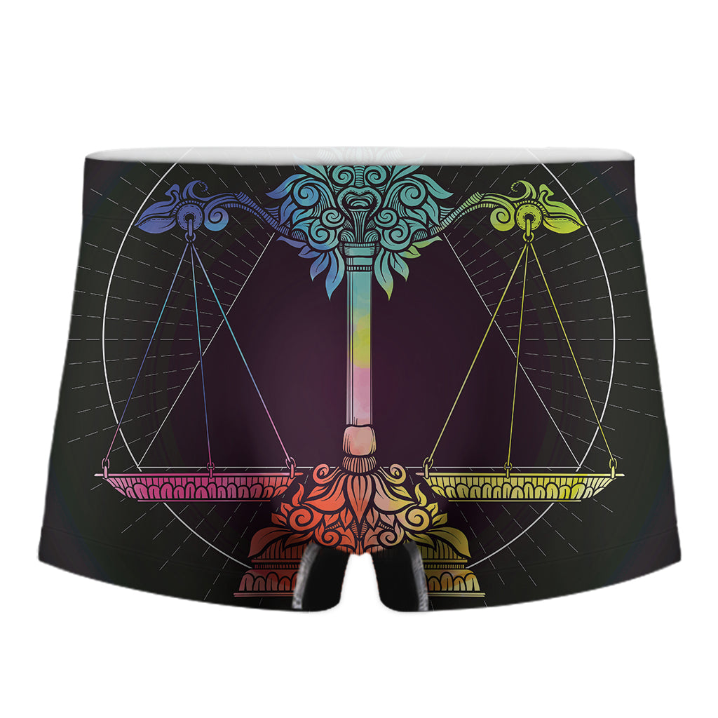 Colorful Libra Sign Print Men's Boxer Briefs