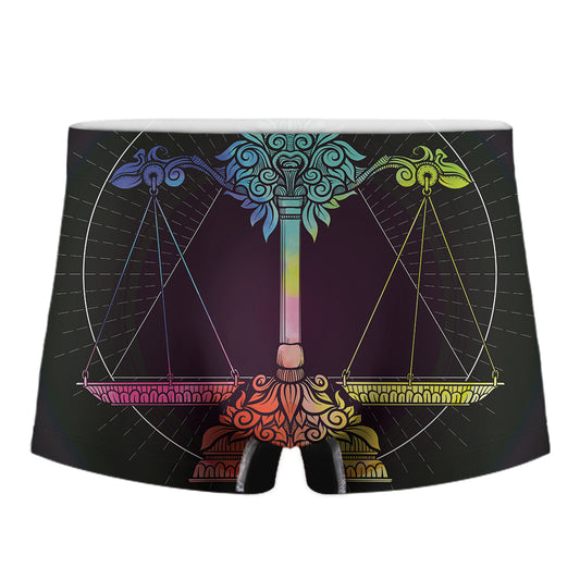 Colorful Libra Sign Print Men's Boxer Briefs