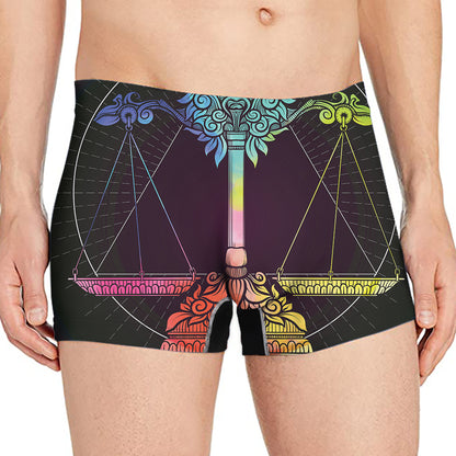 Colorful Libra Sign Print Men's Boxer Briefs