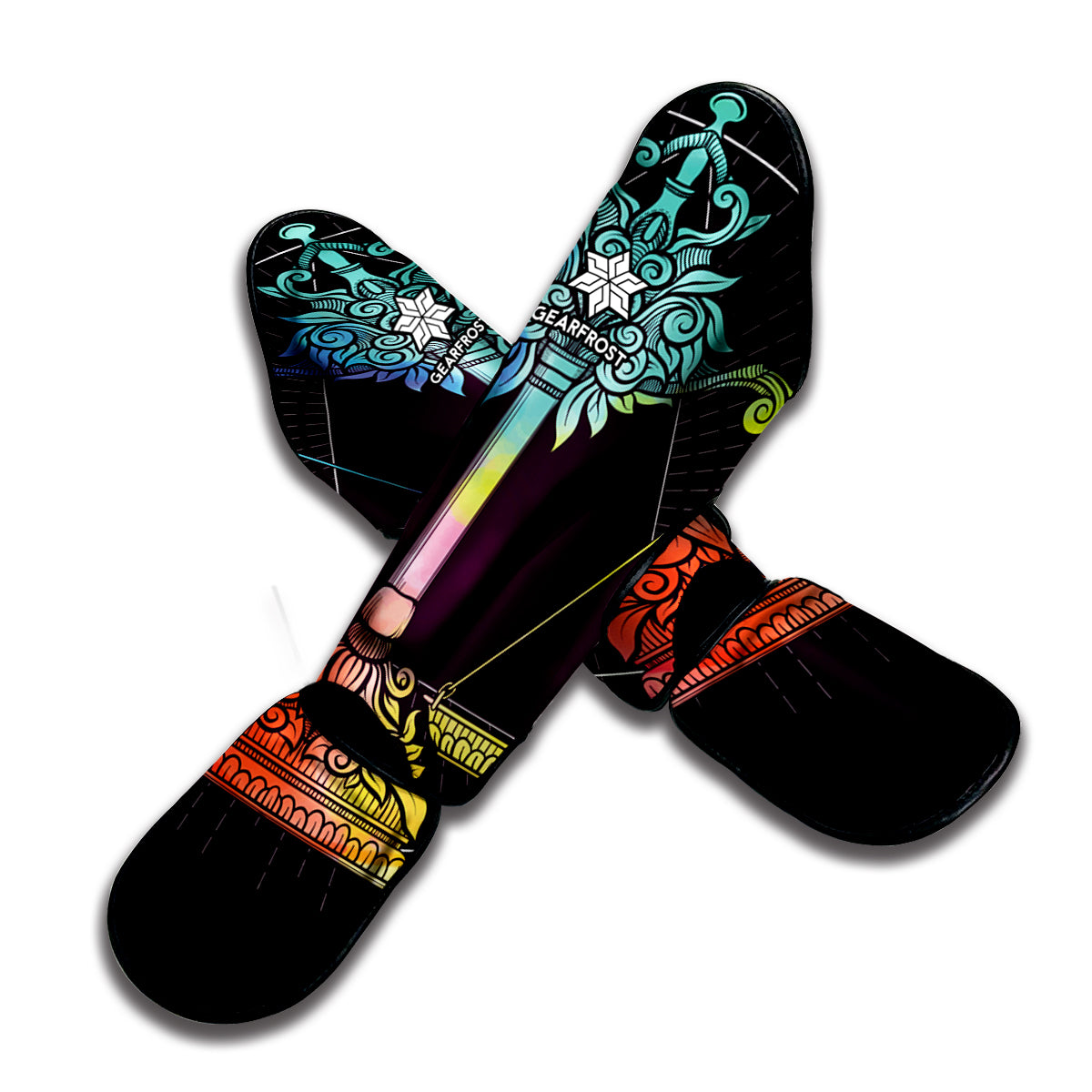 Colorful Libra Sign Print Muay Thai Shin Guard