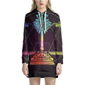 Colorful Libra Sign Print Pullover Hoodie Dress
