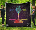 Colorful Libra Sign Print Quilt