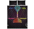 Colorful Libra Sign Print Quilt Bed Set