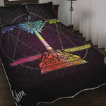 Colorful Libra Sign Print Quilt Bed Set