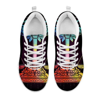Colorful Libra Sign Print White Sneakers