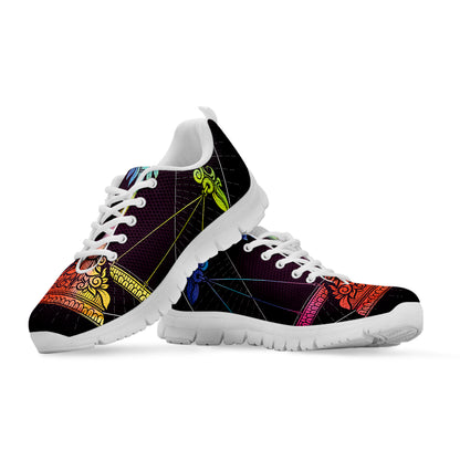 Colorful Libra Sign Print White Sneakers