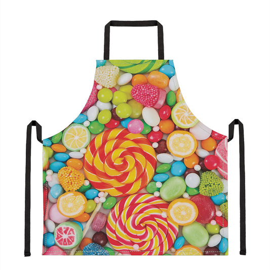 Colorful Lollipop And Candy Print Apron