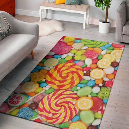 Colorful Lollipop And Candy Print Area Rug