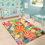 Colorful Lollipop And Candy Print Area Rug
