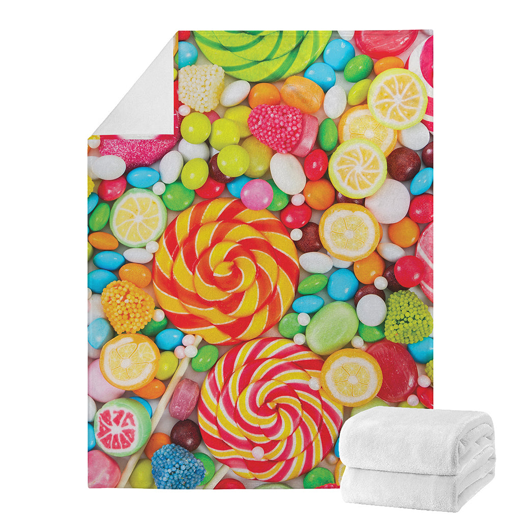 Colorful Lollipop And Candy Print Blanket