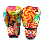 Colorful Lollipop And Candy Print Boxing Gloves
