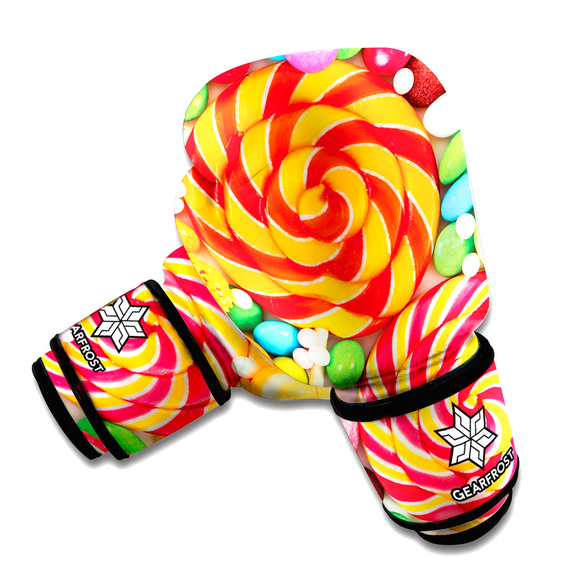 Colorful Lollipop And Candy Print Boxing Gloves